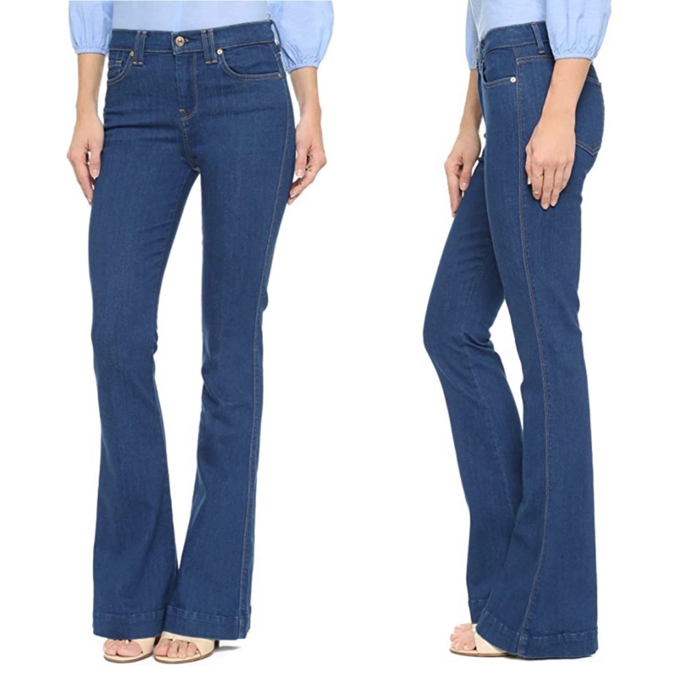 7 For All Mankind Blue Flare Jeans